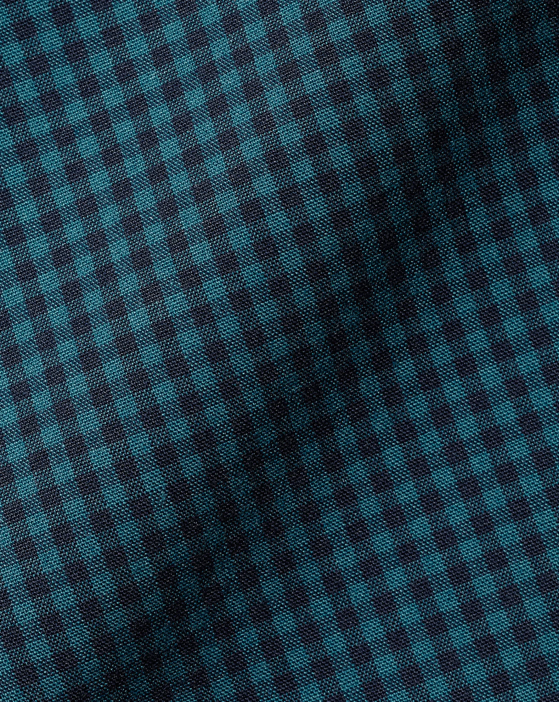 Shop Charles Tyrwhitt Button-Down Collar Non-Iron Stretch Poplin Mini Gingham Check Shirt - Teal Green