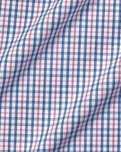 Store Charles Tyrwhitt Button-Down Collar Non-Iron Oxford Multi Check Shirt - Dark Pink