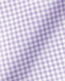 Best Charles Tyrwhitt Button-Down Collar Non-Iron Stretch Mini Gingham Check Shirt - Lilac