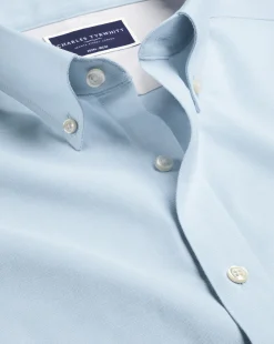 Store Charles Tyrwhitt Button-Down Collar Non-Iron Stretch Oxford Shirt - Blue Sky