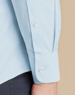 Store Charles Tyrwhitt Button-Down Collar Non-Iron Stretch Oxford Shirt - Blue Sky