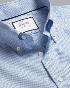 Best Sale Charles Tyrwhitt Button-Down Collar Non-Iron Check Shirt - Sky Blue