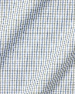 New Charles Tyrwhitt Button-Down Collar Non-Iron Oxford Twin Check Shirt - Green Olive