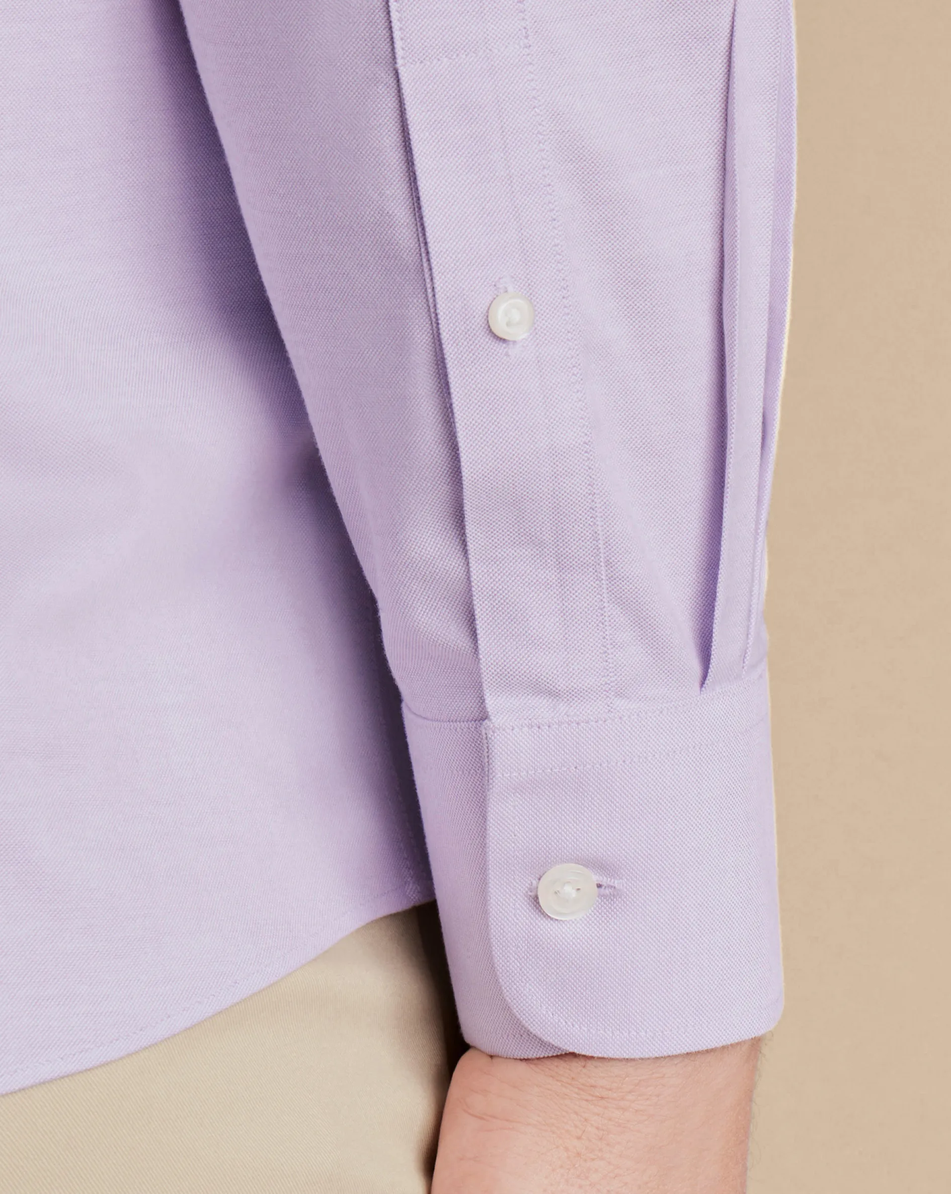 Discount Charles Tyrwhitt Button-Down Collar Non-Iron Stretch Oxford Shirt - Lavender Purple