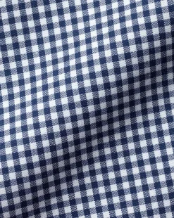 Best Sale Charles Tyrwhitt Button-Down Collar Non-Iron Stretch Poplin Mini Gingham Shirt - French Blue