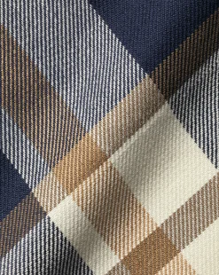New Charles Tyrwhitt Button-Down Collar Non-Iron Twill Large Check Shirt - Sand