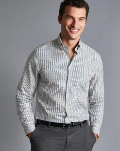 Best Sale Charles Tyrwhitt Button-Down Collar Non-Iron Oxford Multi Check Shirt - Mustard Yellow