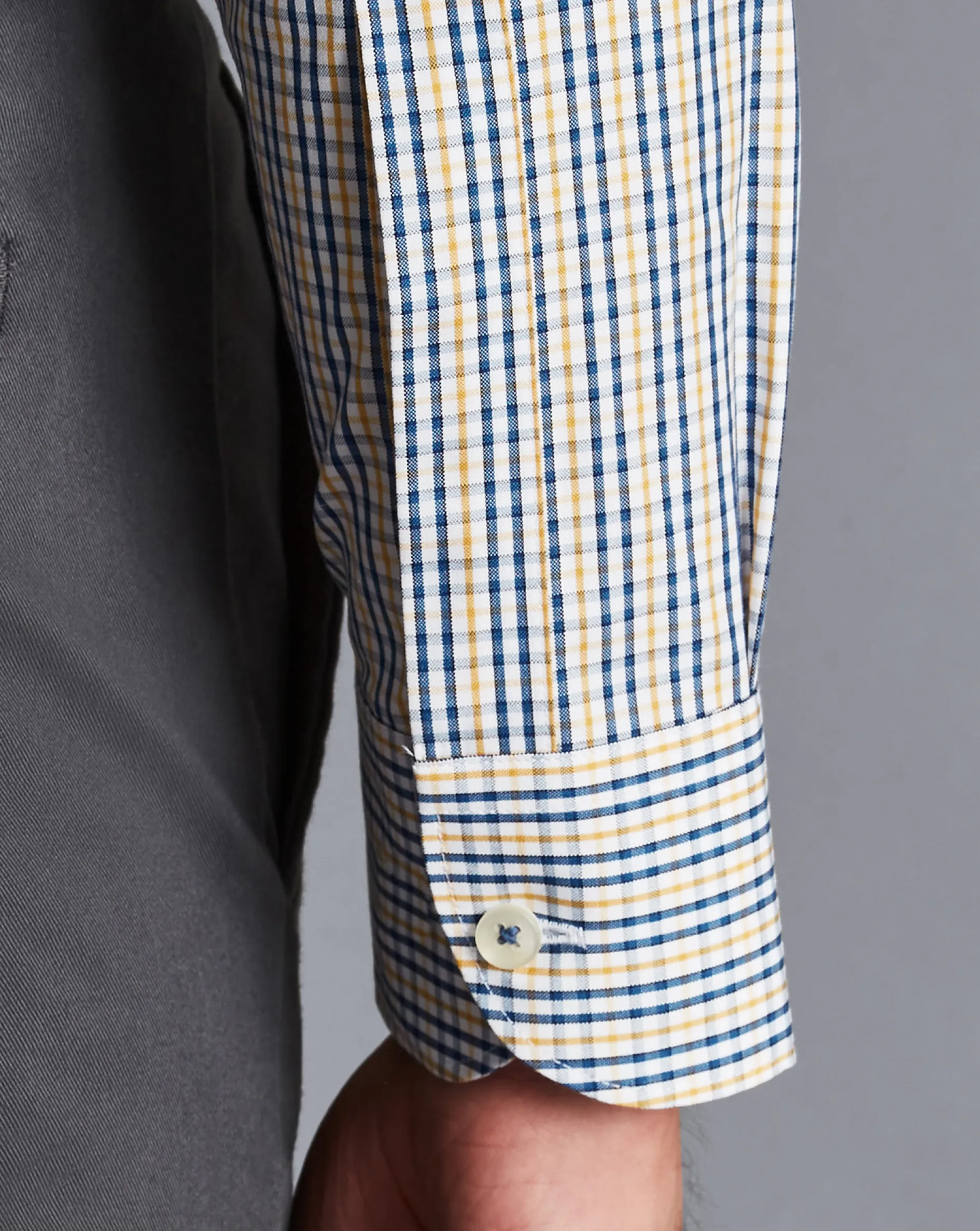 Best Sale Charles Tyrwhitt Button-Down Collar Non-Iron Oxford Multi Check Shirt - Mustard Yellow