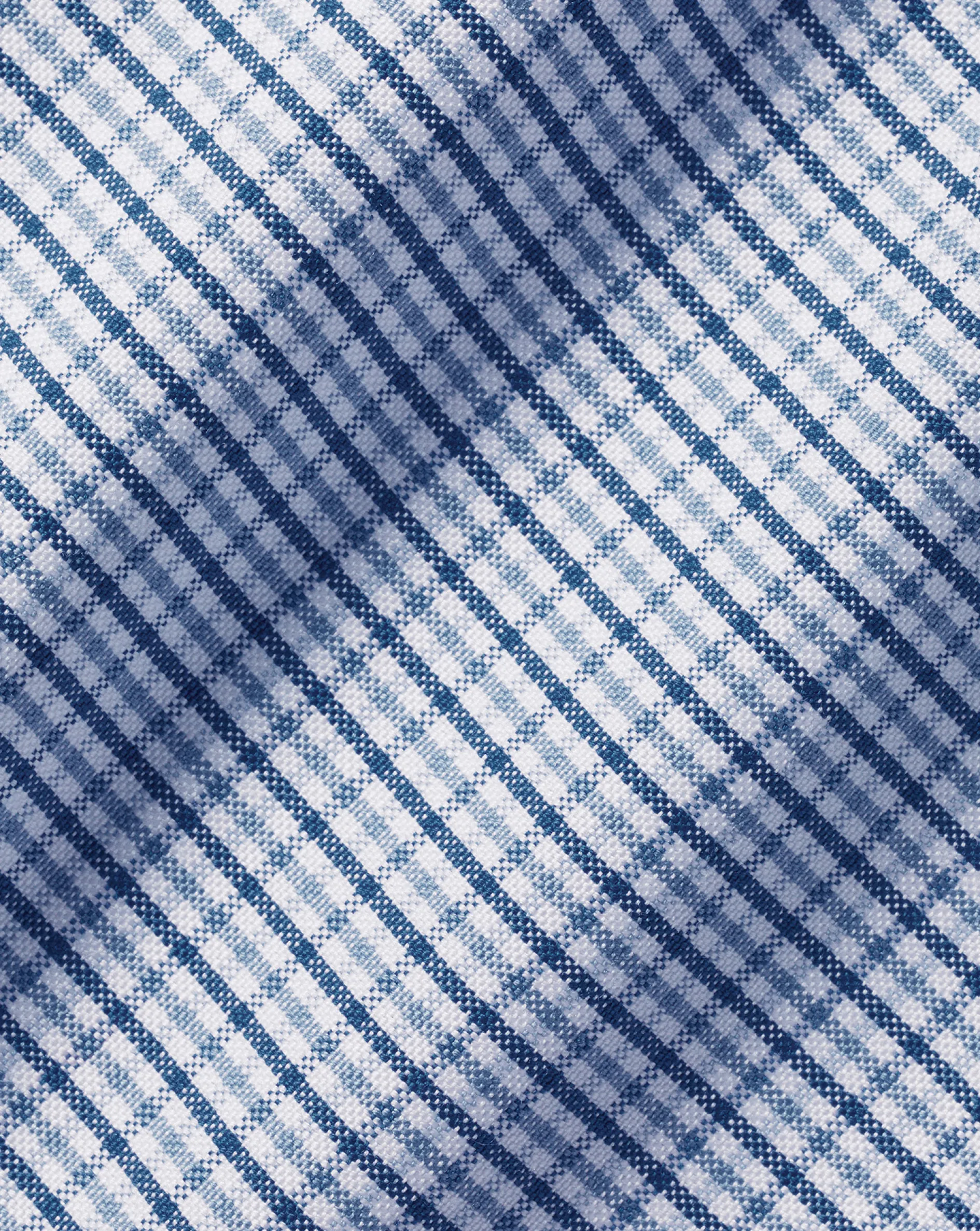 Cheap Charles Tyrwhitt Button-Down Collar Non-Iron Gingham Check Shirt - Blue Royal