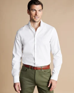 New Charles Tyrwhitt Button-Down Collar Non-Iron Shirt - White