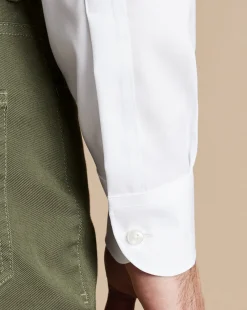 New Charles Tyrwhitt Button-Down Collar Non-Iron Shirt - White