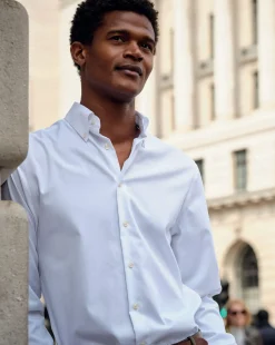 New Charles Tyrwhitt Button-Down Collar Non-Iron Shirt - White