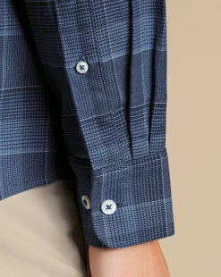 Sale Charles Tyrwhitt Button-Down Collar Non-Iron Twill Multi Check Shirt - Heather Blue