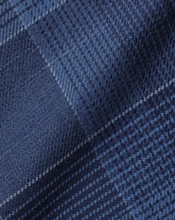 Sale Charles Tyrwhitt Button-Down Collar Non-Iron Twill Multi Check Shirt - Heather Blue