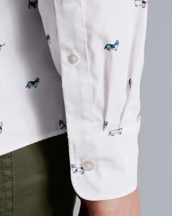 Fashion Charles Tyrwhitt Button-Down Collar Non-Iron Hound Print Shirt - Multi Multicoloured