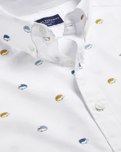 Sale Charles Tyrwhitt Button-Down Collar Non-Iron Hedgehog Print Shirt - Multi Multicoloured