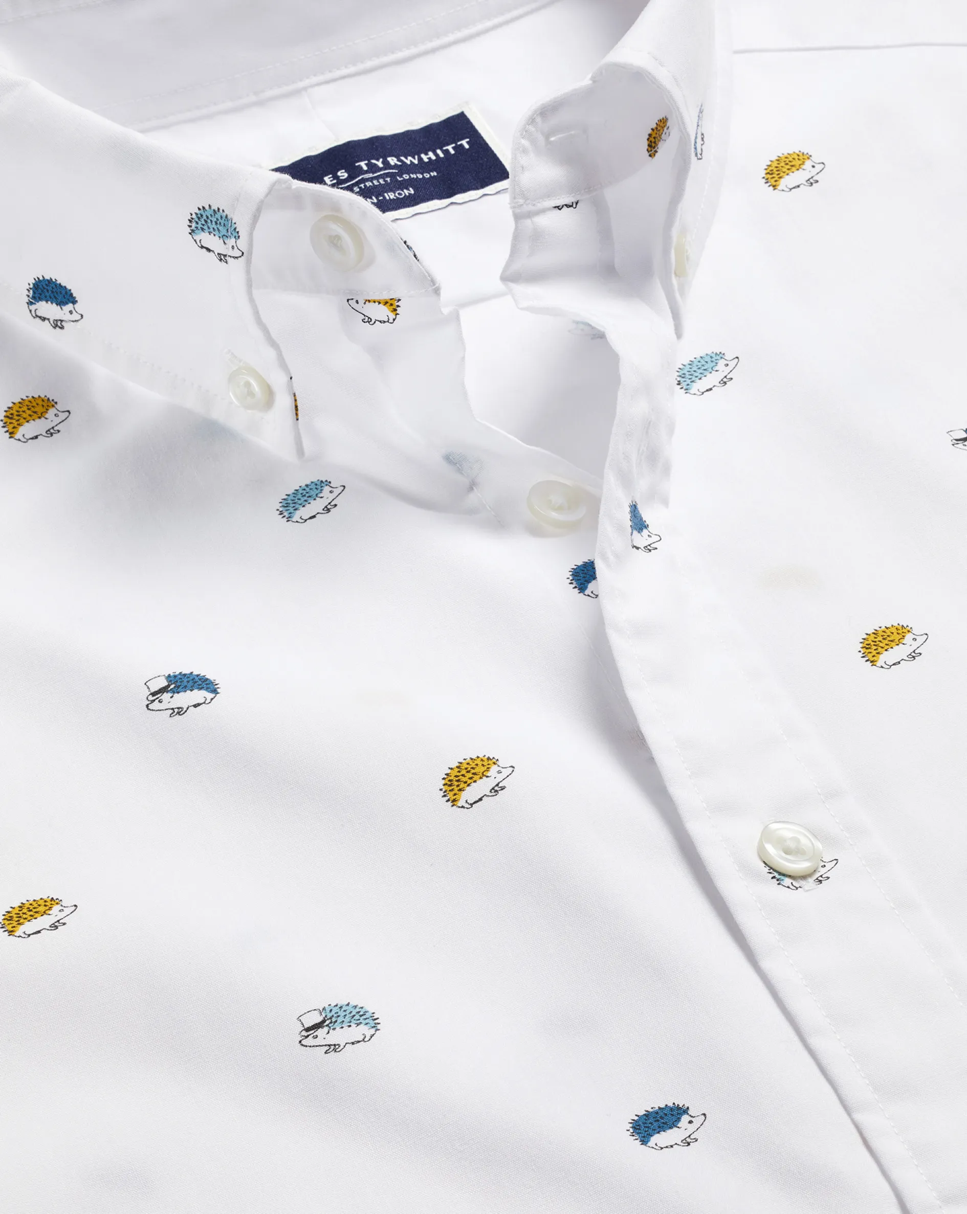 Sale Charles Tyrwhitt Button-Down Collar Non-Iron Hedgehog Print Shirt - Multi Multicoloured