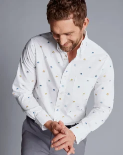 Sale Charles Tyrwhitt Button-Down Collar Non-Iron Hedgehog Print Shirt - Multi Multicoloured