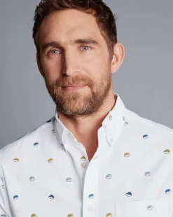 Sale Charles Tyrwhitt Button-Down Collar Non-Iron Hedgehog Print Shirt - Multi Multicoloured