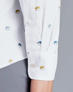 Sale Charles Tyrwhitt Button-Down Collar Non-Iron Hedgehog Print Shirt - Multi Multicoloured