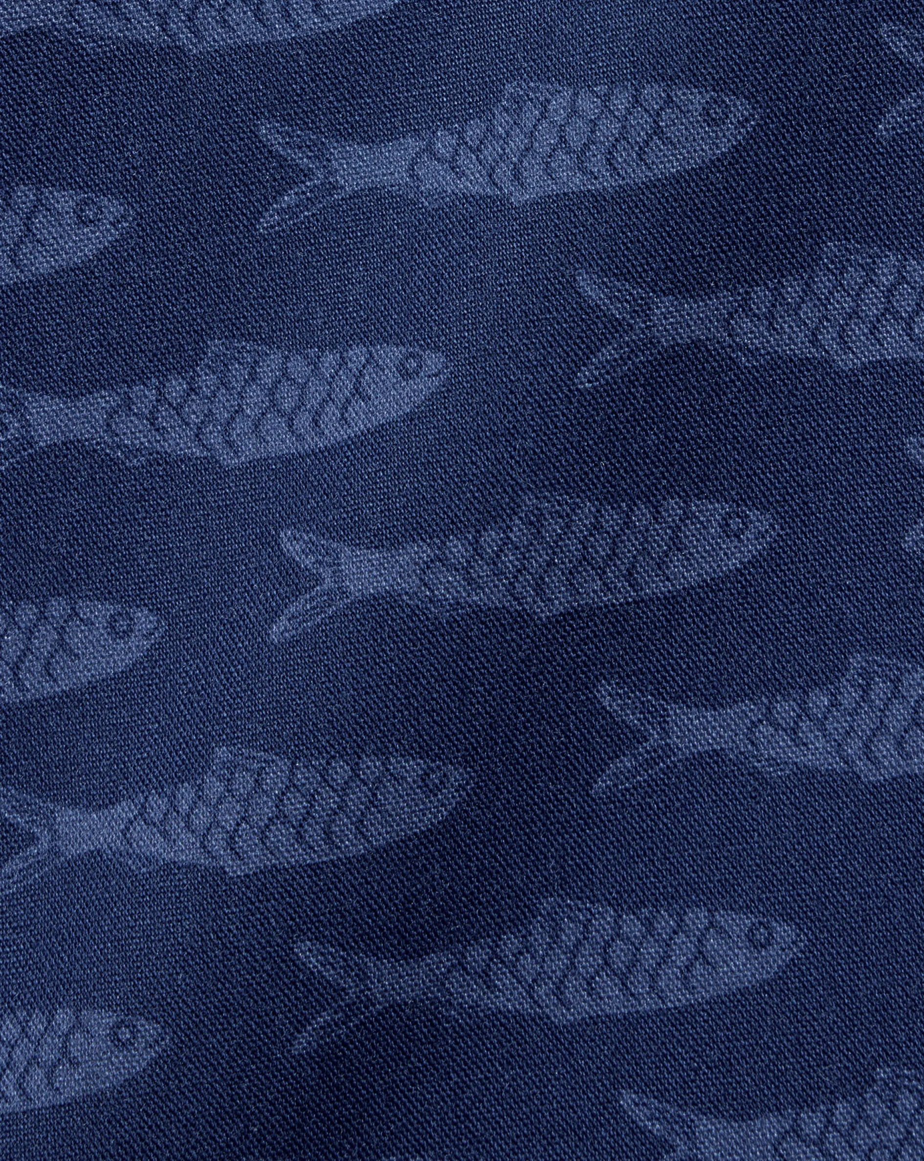 Outlet Charles Tyrwhitt Button-Down Collar Non-Iron Stretch Poplin Fish Print Short Sleeve Shirt - Navy