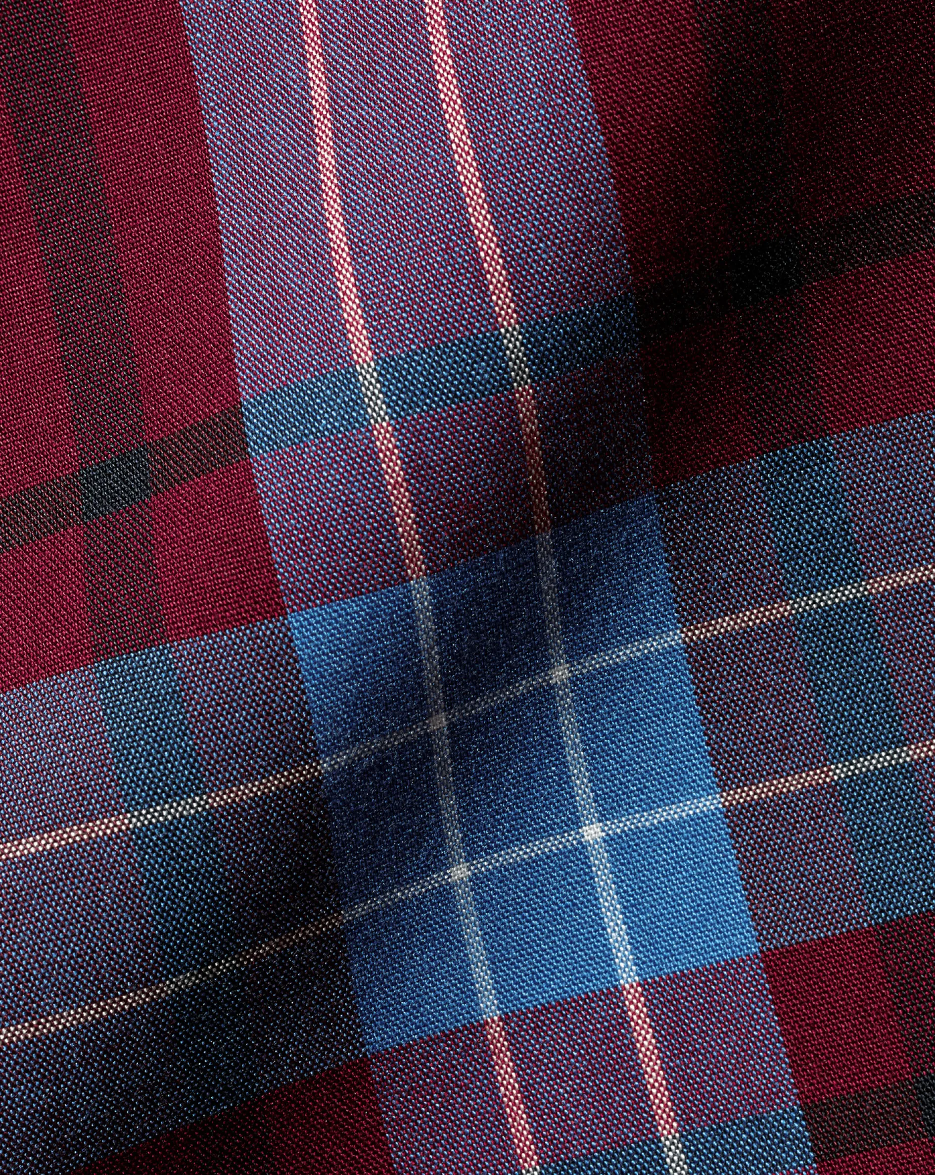 Hot Charles Tyrwhitt Button-Down Collar Non-Iron Stretch Poplin Large Check Shirt - Red