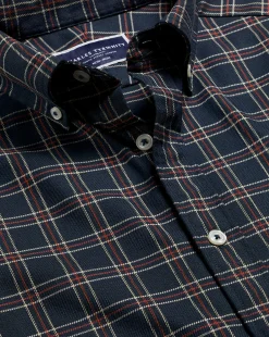 Best Sale Charles Tyrwhitt Button-Down Collar Non-Iron Twill Triple Windowpane Shirt - Burnt Orange