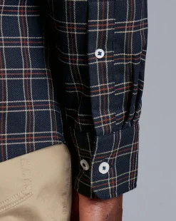 Best Sale Charles Tyrwhitt Button-Down Collar Non-Iron Twill Triple Windowpane Shirt - Burnt Orange