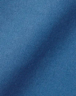 Online Charles Tyrwhitt Button-Down Collar Washed Oxford Short Sleeve Shirt - Ocean Blue