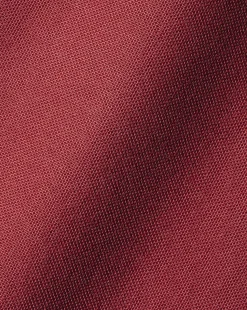 Best Charles Tyrwhitt Button-Down Collar Washed Oxford Shirt - Maroon Red