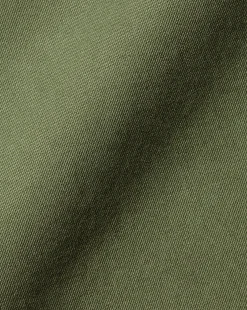 Flash Sale Charles Tyrwhitt Button-Down Collar Washed Fine Twill Shirt - Green Olive