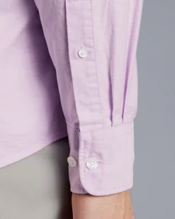 Shop Charles Tyrwhitt Button-Down Collar Washed Oxford Shirt - Purple Violet