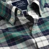 Best Charles Tyrwhitt Button-Down Collar Washed Oxford Check Shirt - Teal Green