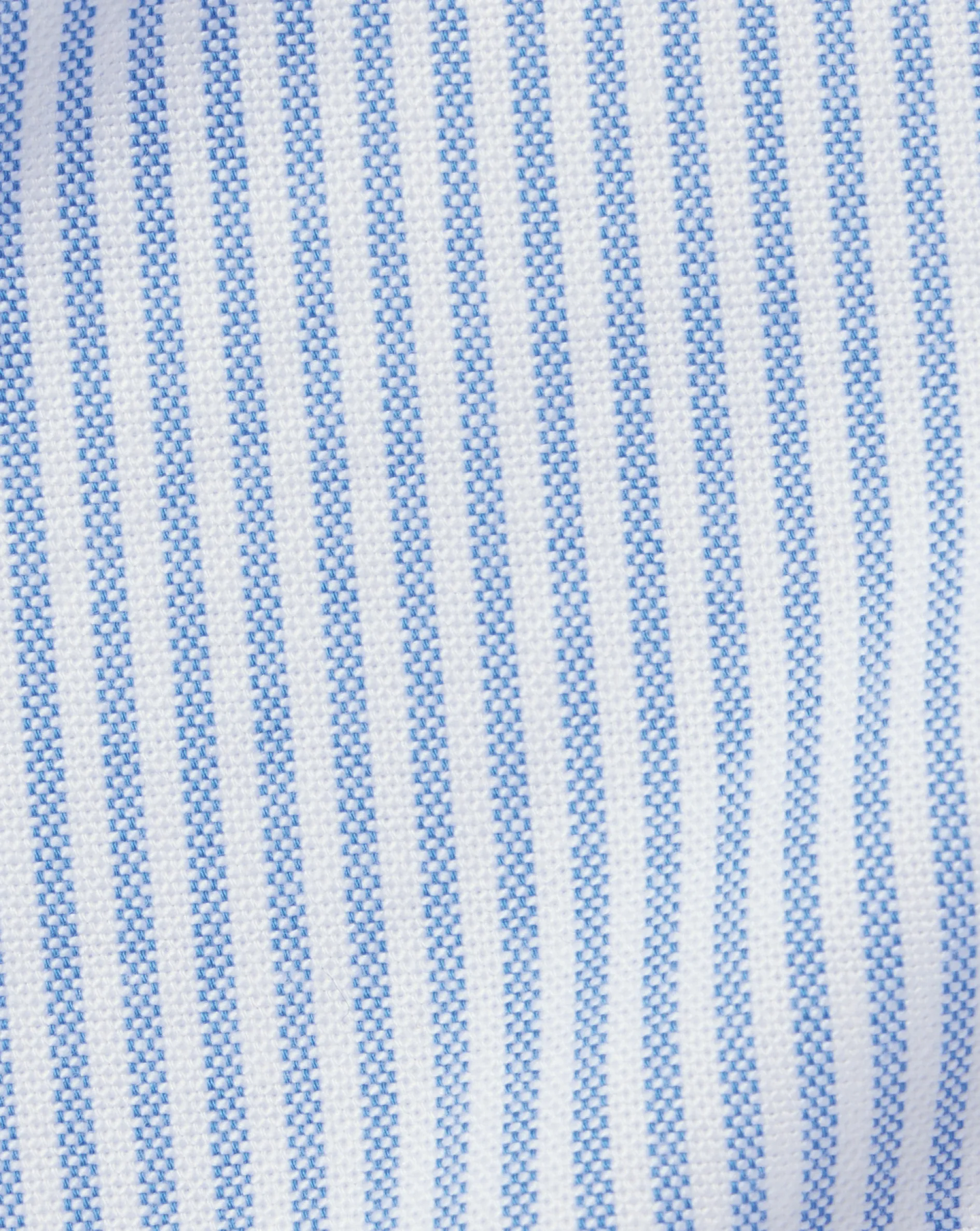 Shop Charles Tyrwhitt Button-Down Collar Washed Oxford Stripe Short Sleeve Shirt - Ocean Blue