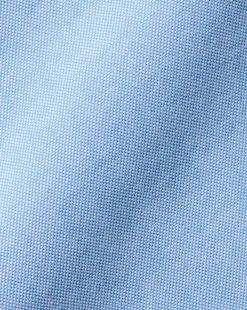 Hot Charles Tyrwhitt Button-Down Collar Washed Oxford Short Sleeve Shirt - Blue Sky
