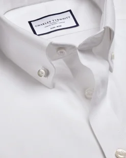 Best Charles Tyrwhitt Button-Down Non-Iron Twill Shirt - White