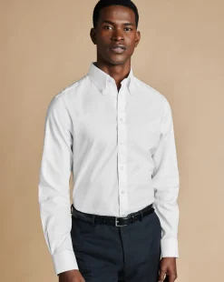 Best Charles Tyrwhitt Button-Down Non-Iron Twill Shirt - White
