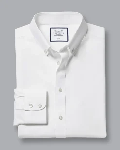 Best Charles Tyrwhitt Button-Down Non-Iron Twill Shirt - White