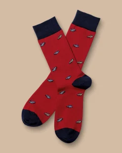 Discount Charles Tyrwhitt Car Socks - Red