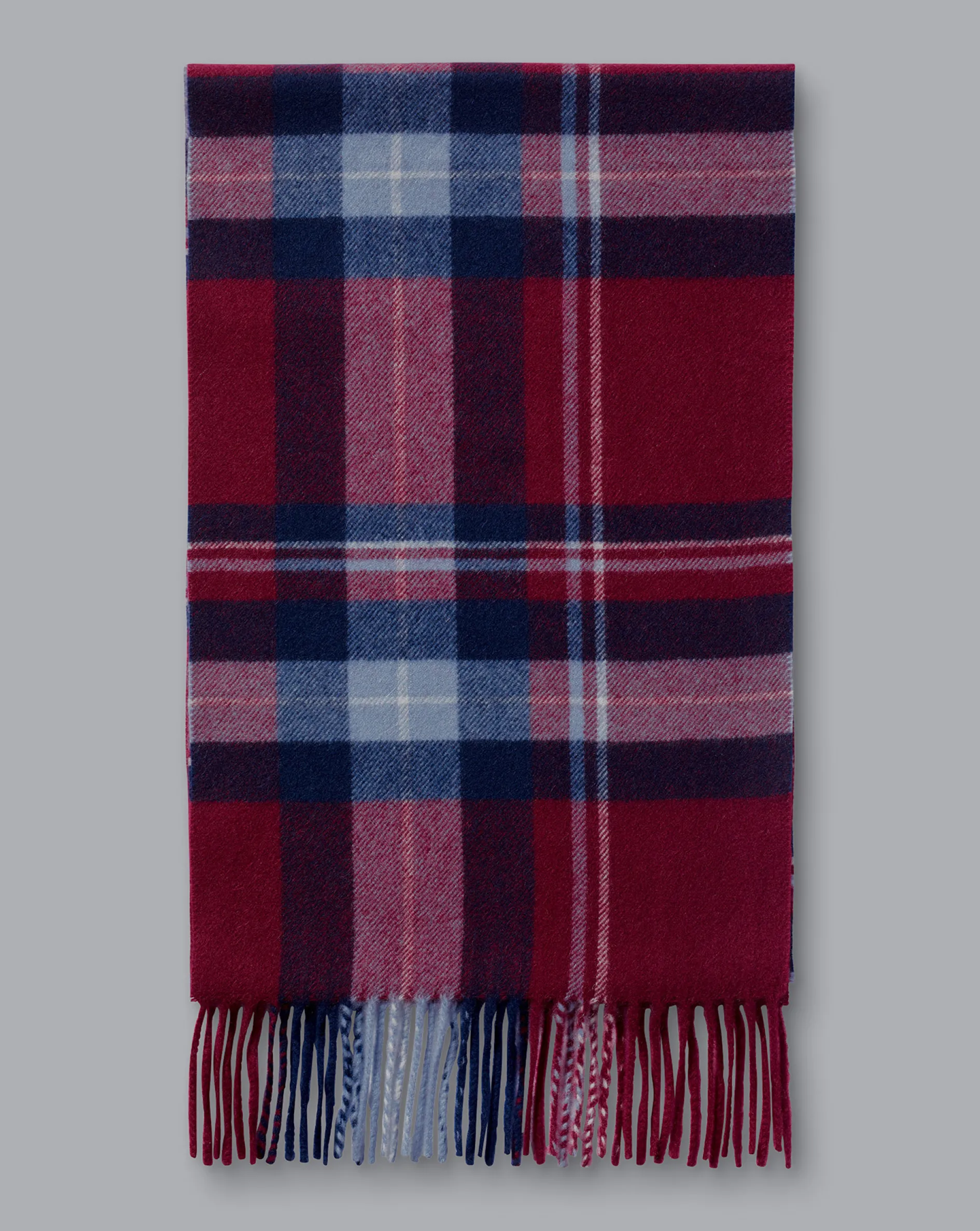 Hot Charles Tyrwhitt Cashmere Check Scarf - Dark Red