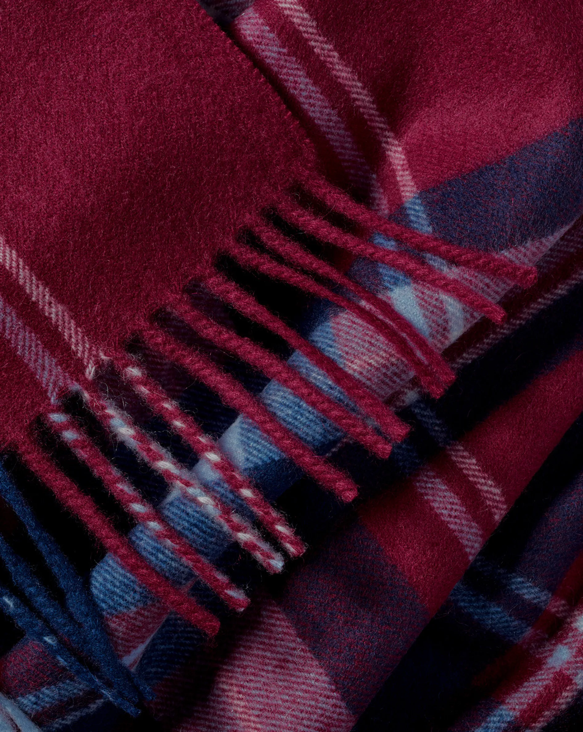 Hot Charles Tyrwhitt Cashmere Check Scarf - Dark Red