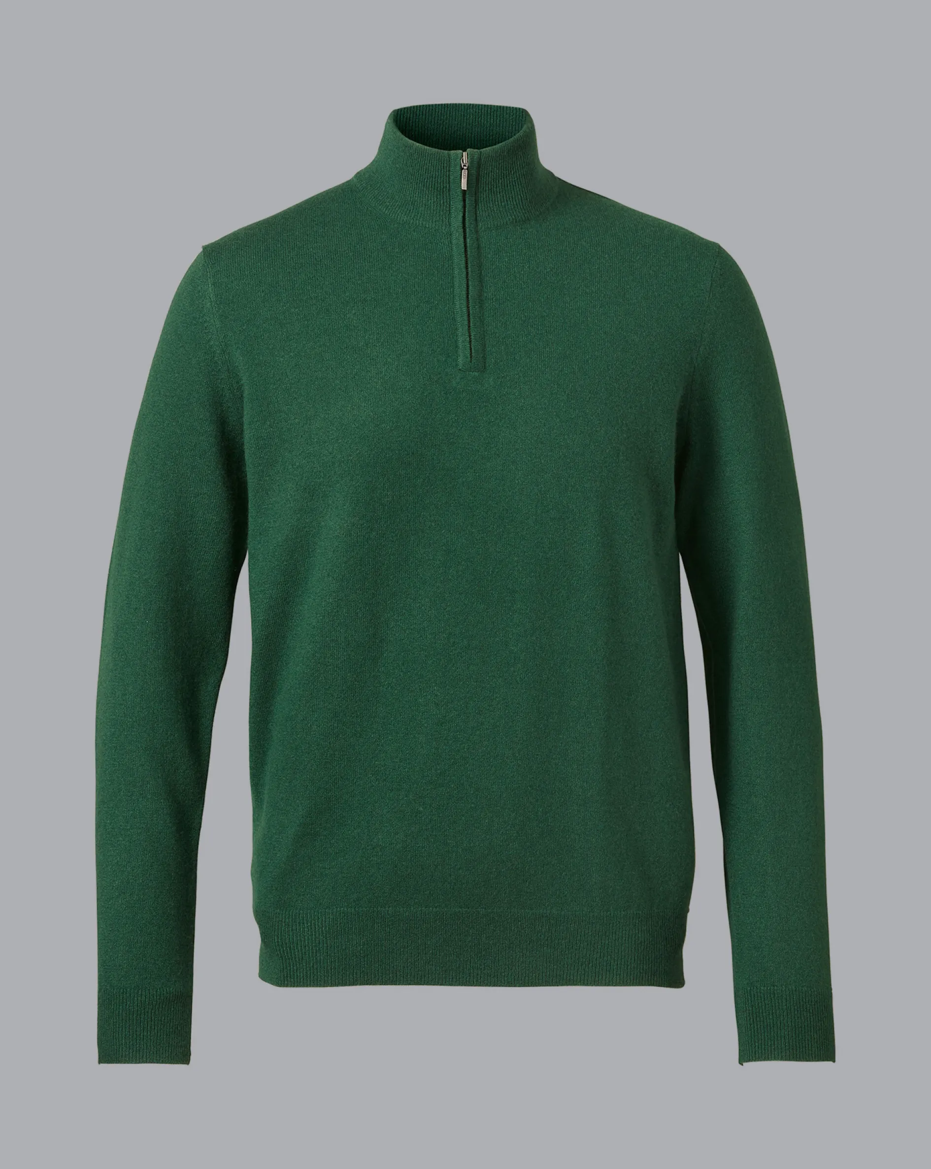 Flash Sale Charles Tyrwhitt Cashmere Quarter Zip Sweater - Dark Green