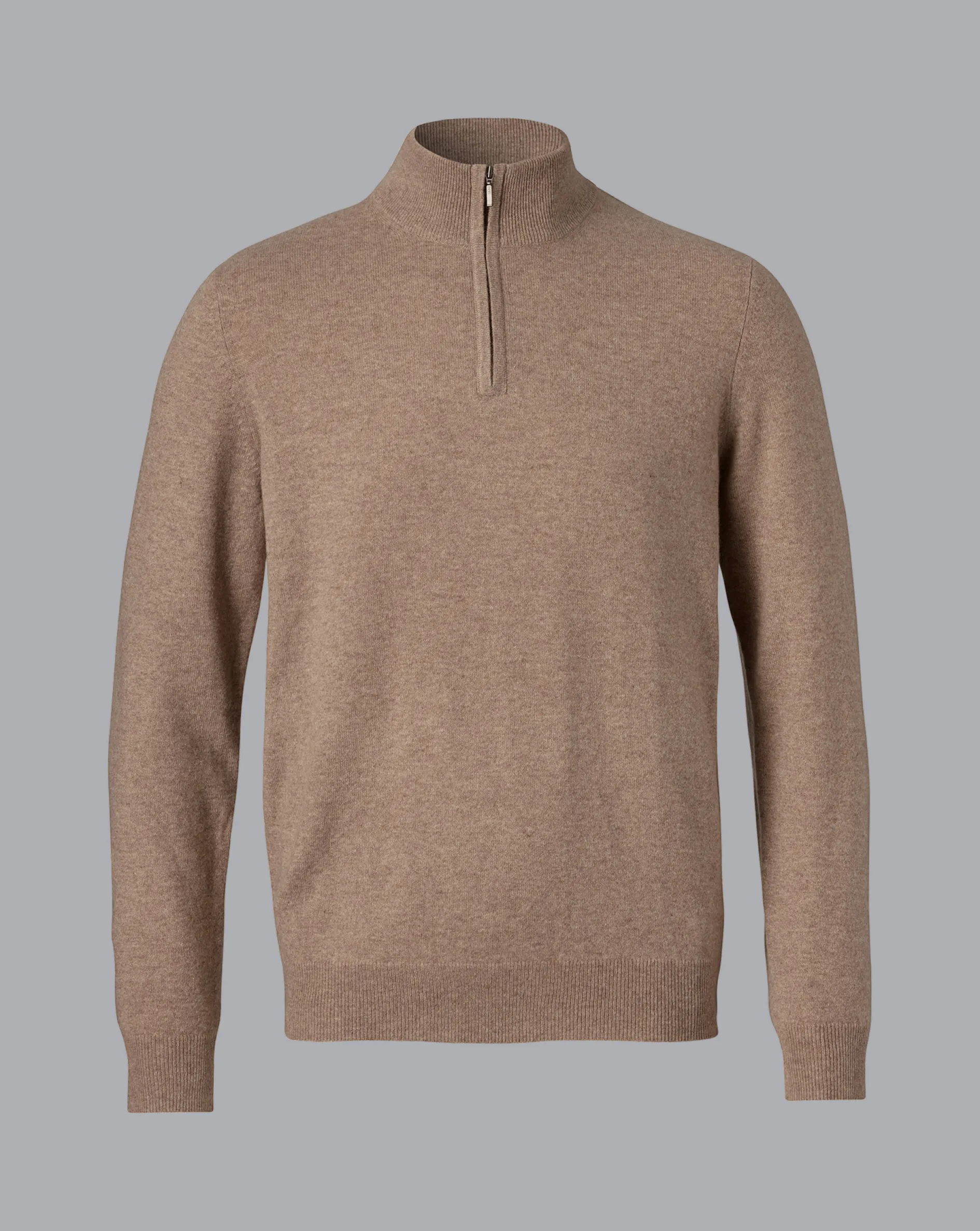 Flash Sale Charles Tyrwhitt Cashmere Quarter Zip Sweater - Oatmeal