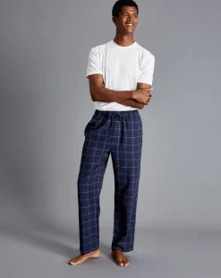 New Charles Tyrwhitt Check Pajama Bottoms - Navy & White Navy & White