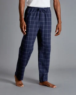 New Charles Tyrwhitt Check Pajama Bottoms - Navy & White Navy & White