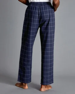 New Charles Tyrwhitt Check Pajama Bottoms - Navy & White Navy & White