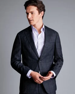 Store Charles Tyrwhitt Check Suit Jacket - Denim Blue