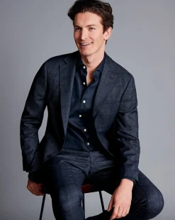 Store Charles Tyrwhitt Check Suit Jacket - Denim Blue