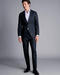 Store Charles Tyrwhitt Check Suit Jacket - Denim Blue