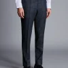 Cheap Charles Tyrwhitt Check Suit Pants - Denim Blue